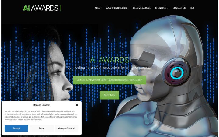 Captura de pantalla de aiawards.ie