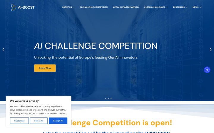 Screenshot of aiboost-project.eu