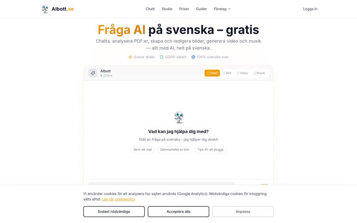Screenshot of aibott.se