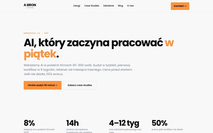 Kuvakaappaus sivustosta aibron.pl
