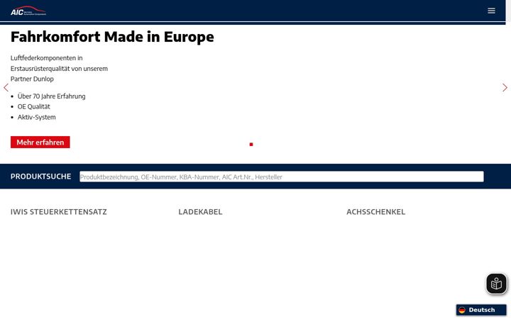 Screenshot van aic-germany.de