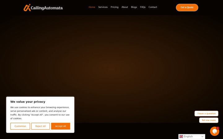 Screenshot of aicallingautomata.com