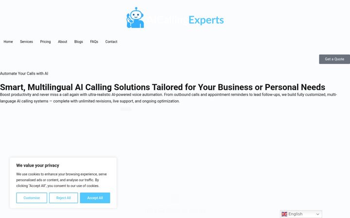 Screenshot of aicallingexperts.com