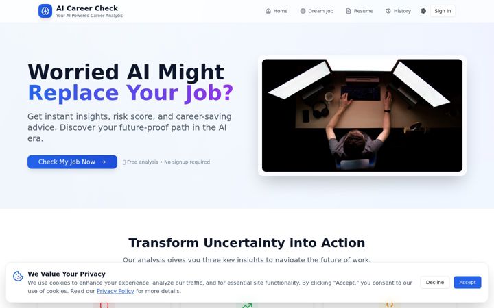 Screenshot of aicareercheck.com