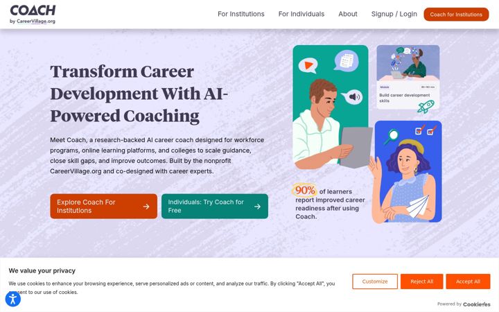 Képernyőkép: aicareercoach.org