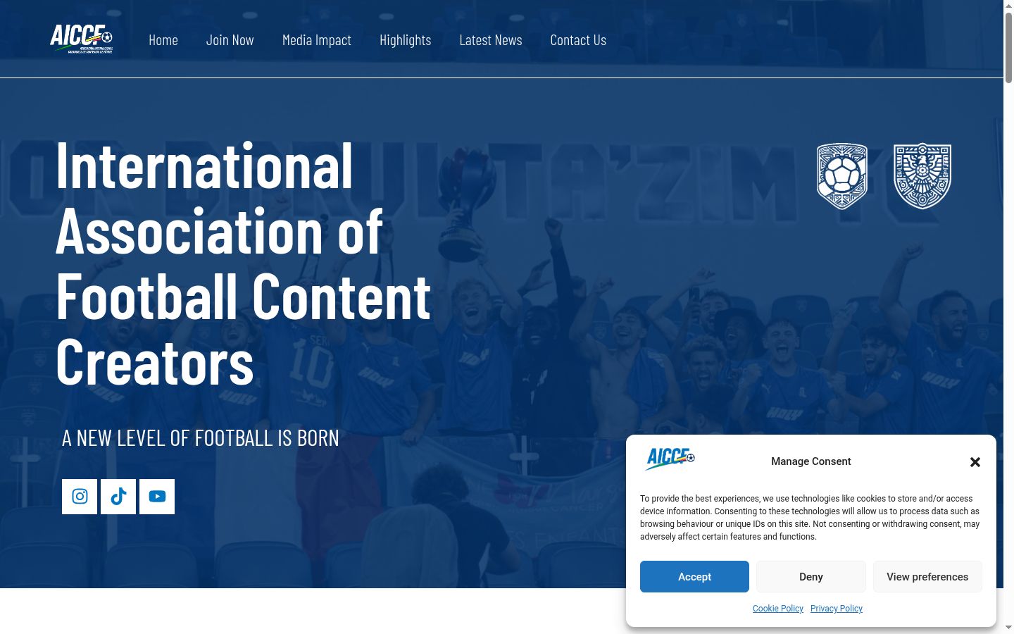 Screenshot tal-banner tal-kunsens muri qabel kwalunkwe interazzjoni