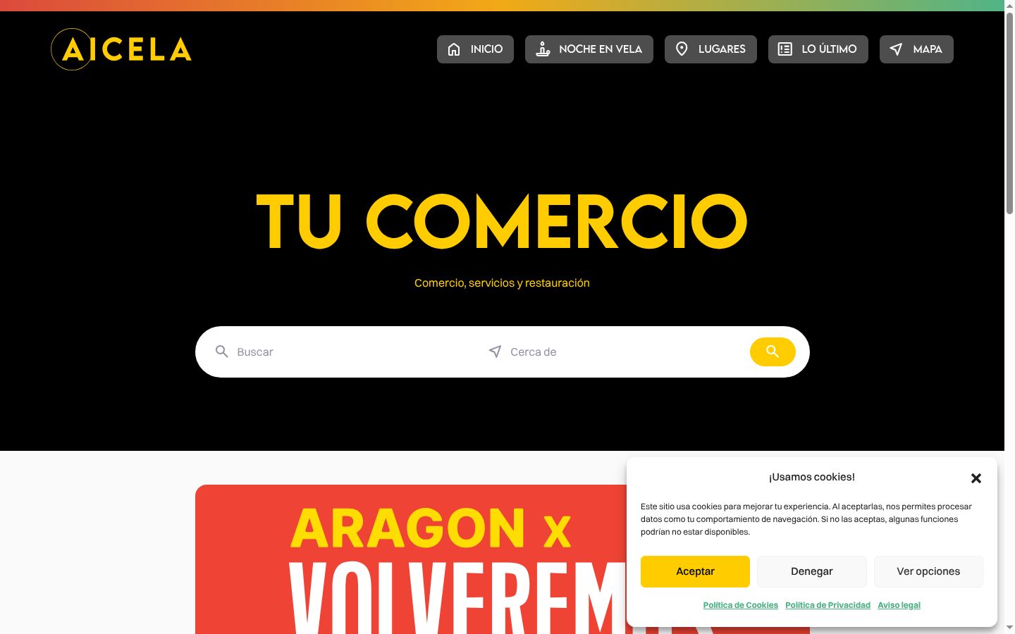 Screenshot of the consent banner shown before any interaction