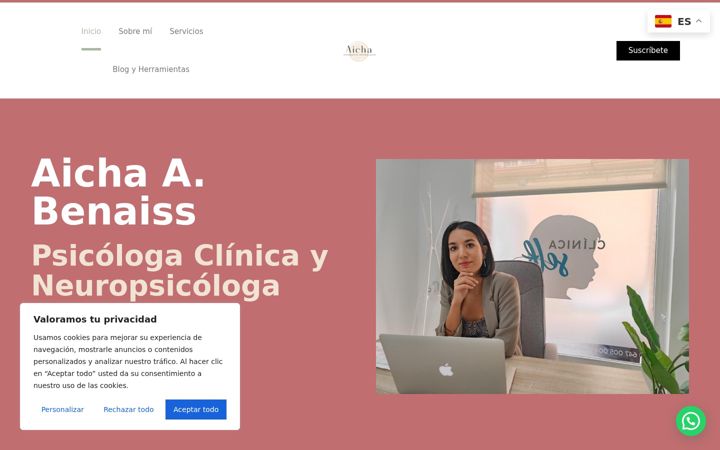 Screenshot of aicha-psychologist.com