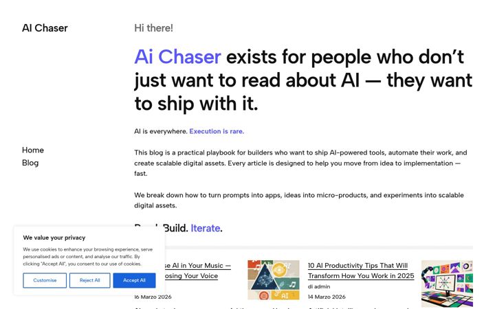 Screenshot of aichaser.cloud