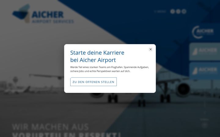 Screenshot of aicher-airport.de