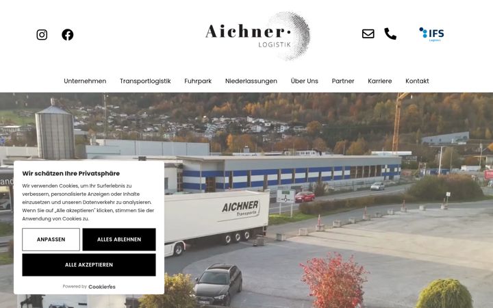 Екранна снимка на aichner-logistik.at
