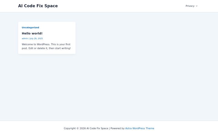 Screenshot of aicodefix.space