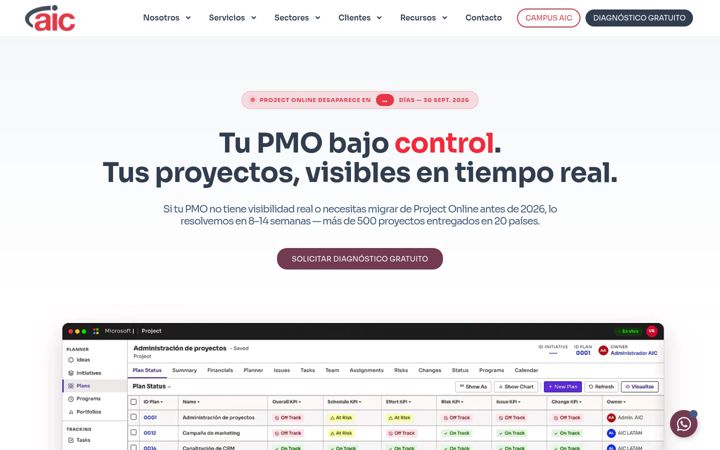 Snímek obrazovky aicomplutense.com