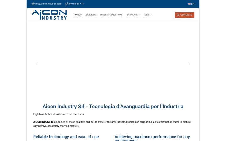 Snímek obrazovky aicon-industry.com