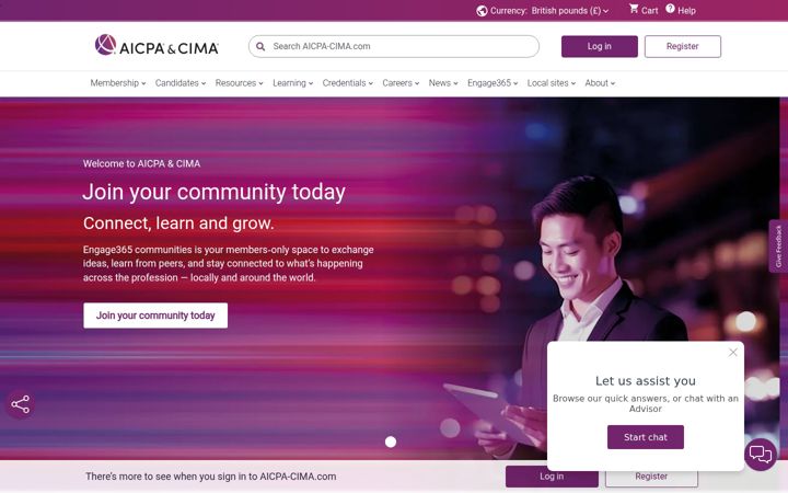 Skjermbilde av aicpa-cima.com