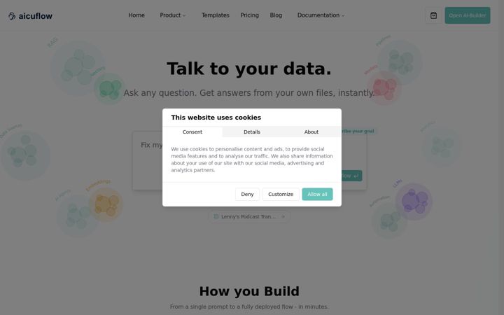 Screenshot of aicuflow.com