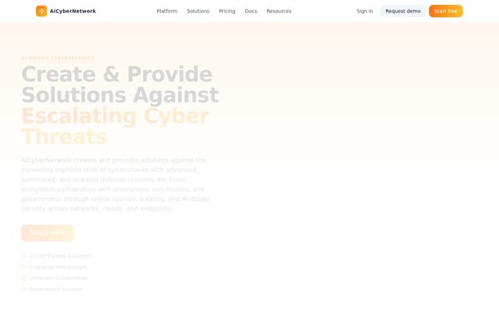 Screenshot of aicybernetwork.com