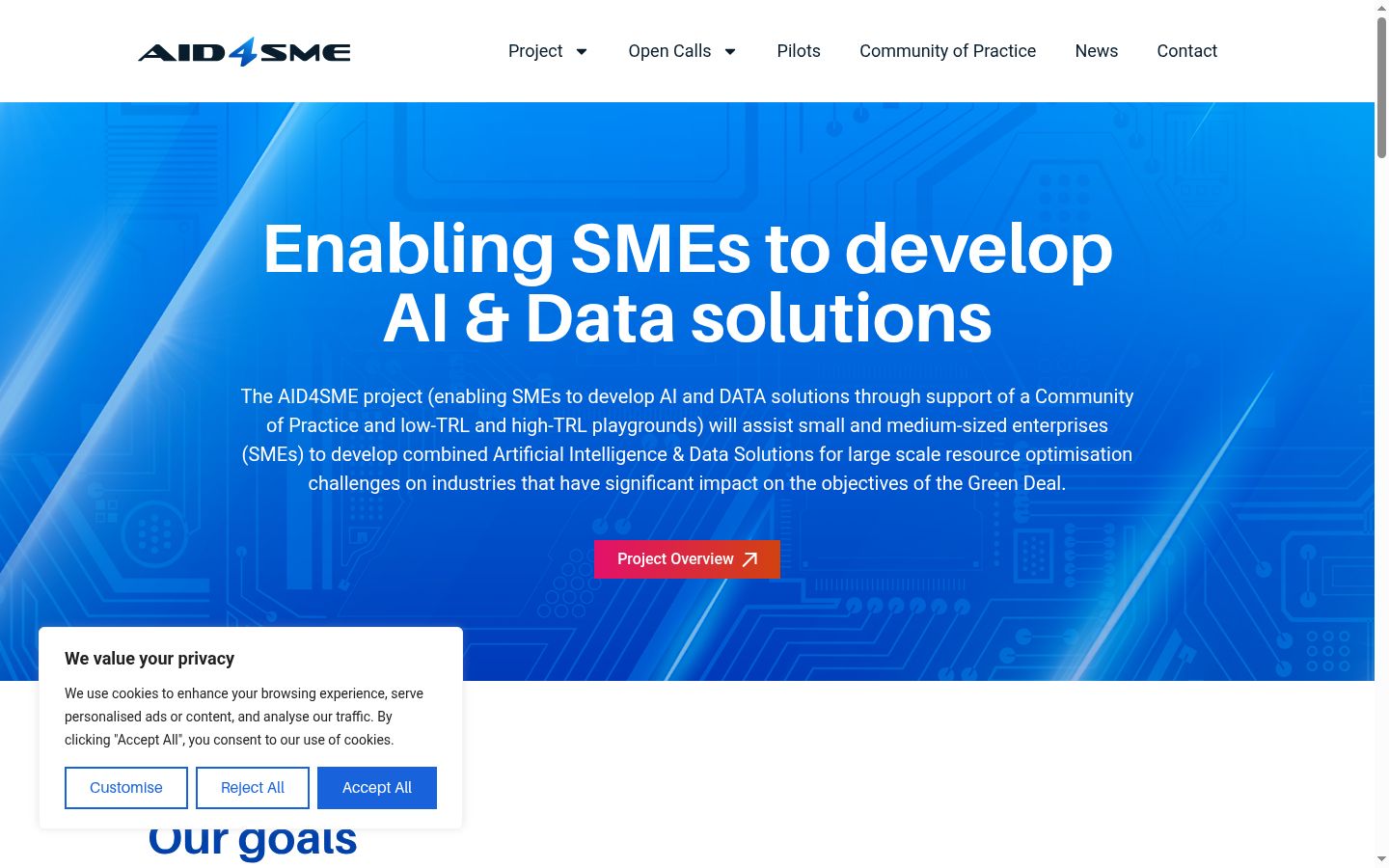 Screenshot del banner di consenso mostrato prima di qualsiasi interazione