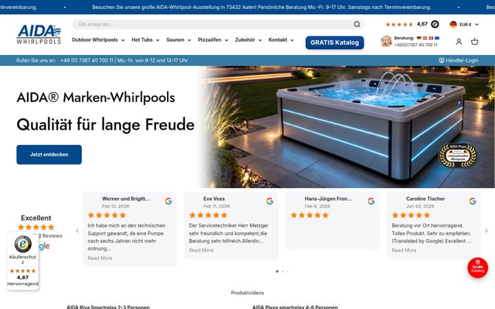 Ekrano kopija aida-whirlpools.de
