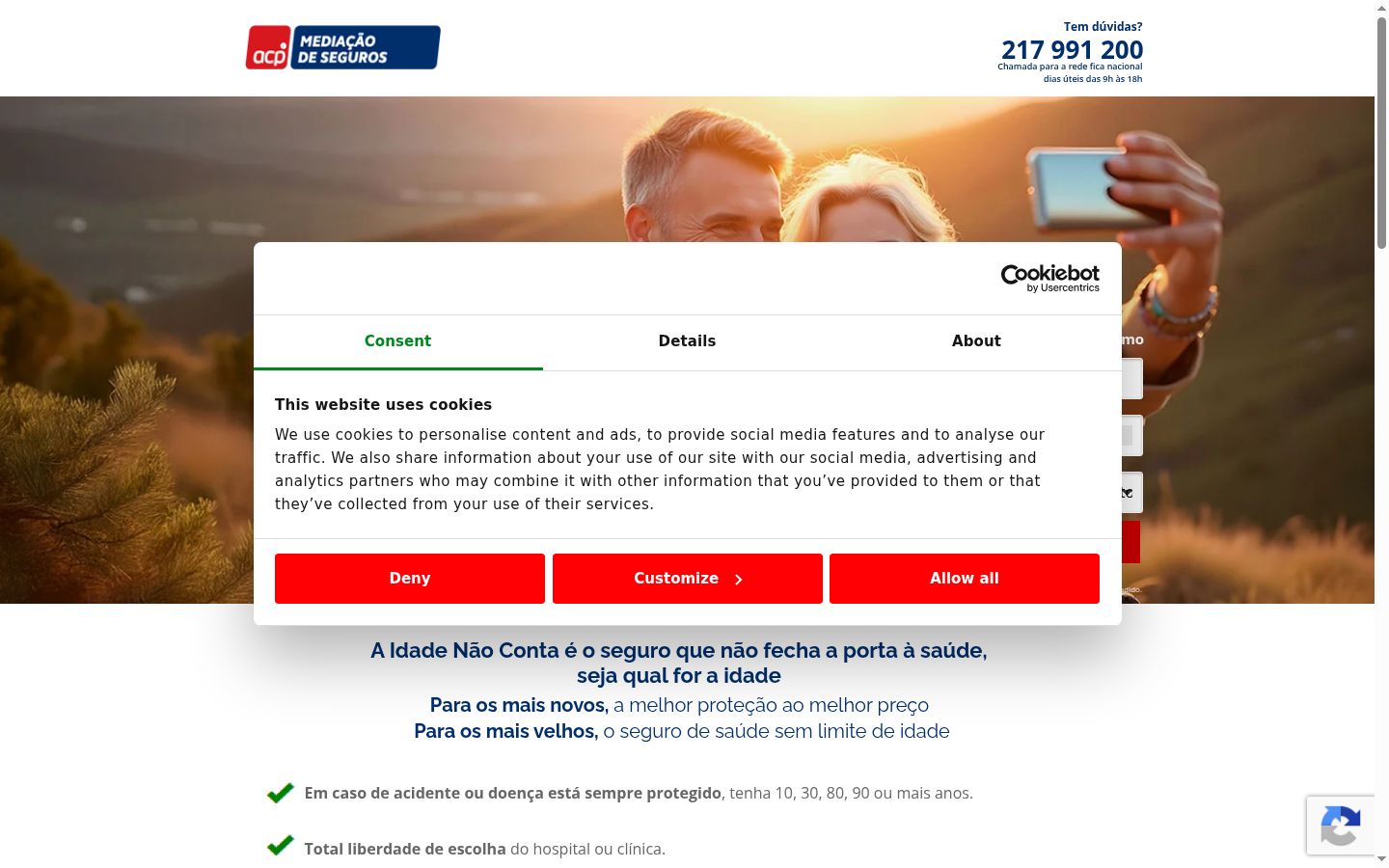 Screenshot tal-banner tal-kunsens muri qabel kwalunkwe interazzjoni