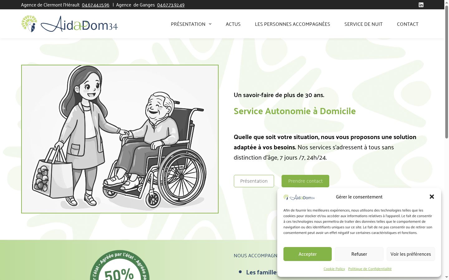 Screenshot del banner di consenso mostrato prima di qualsiasi interazione
