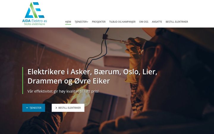 Screenshot of aidaelektro.no
