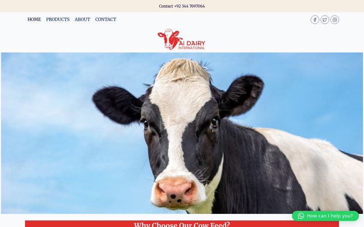 Screenshot of aidairyinternational.com