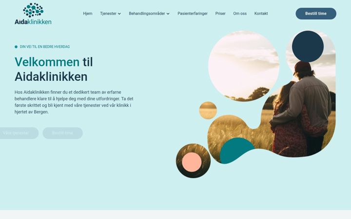 Screenshot of aidaklinikken.no