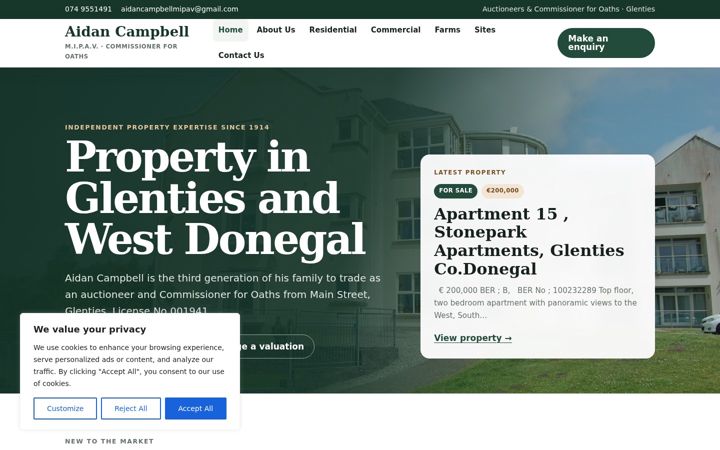 Ekraanipilt saidist aidancampbell.ie