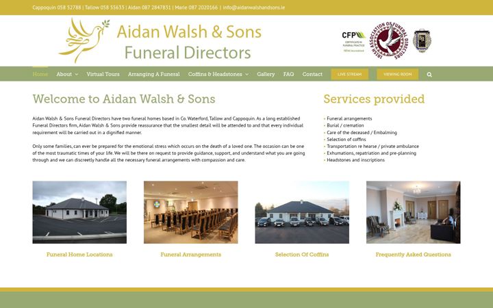 Ekraanipilt saidist aidanwalshandsons.ie