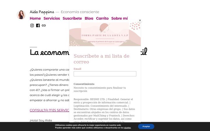 Skjámynd af aidapoppins.com