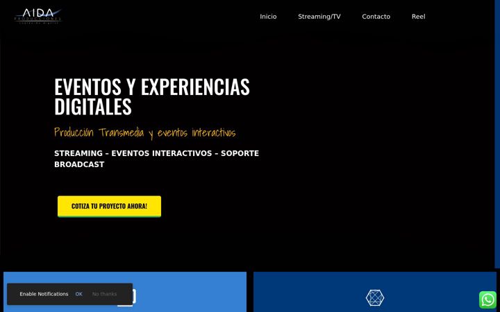 Screenshot of aidaproducciones.com
