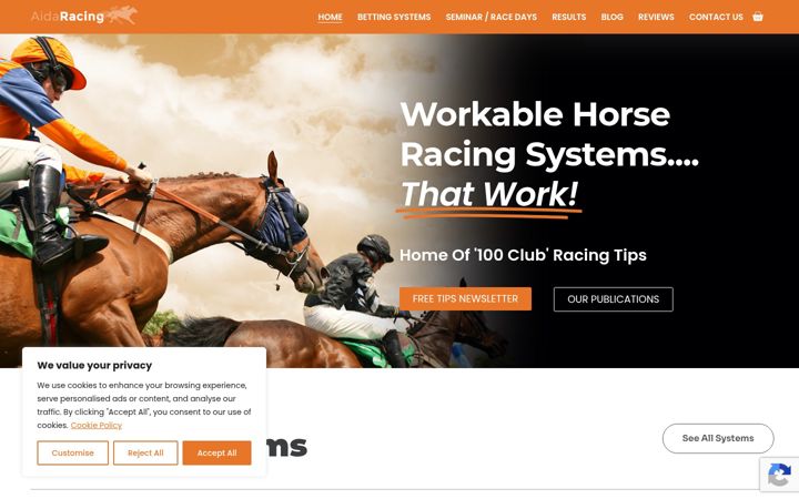 Kuvakaappaus sivustosta aidaracing.co.uk