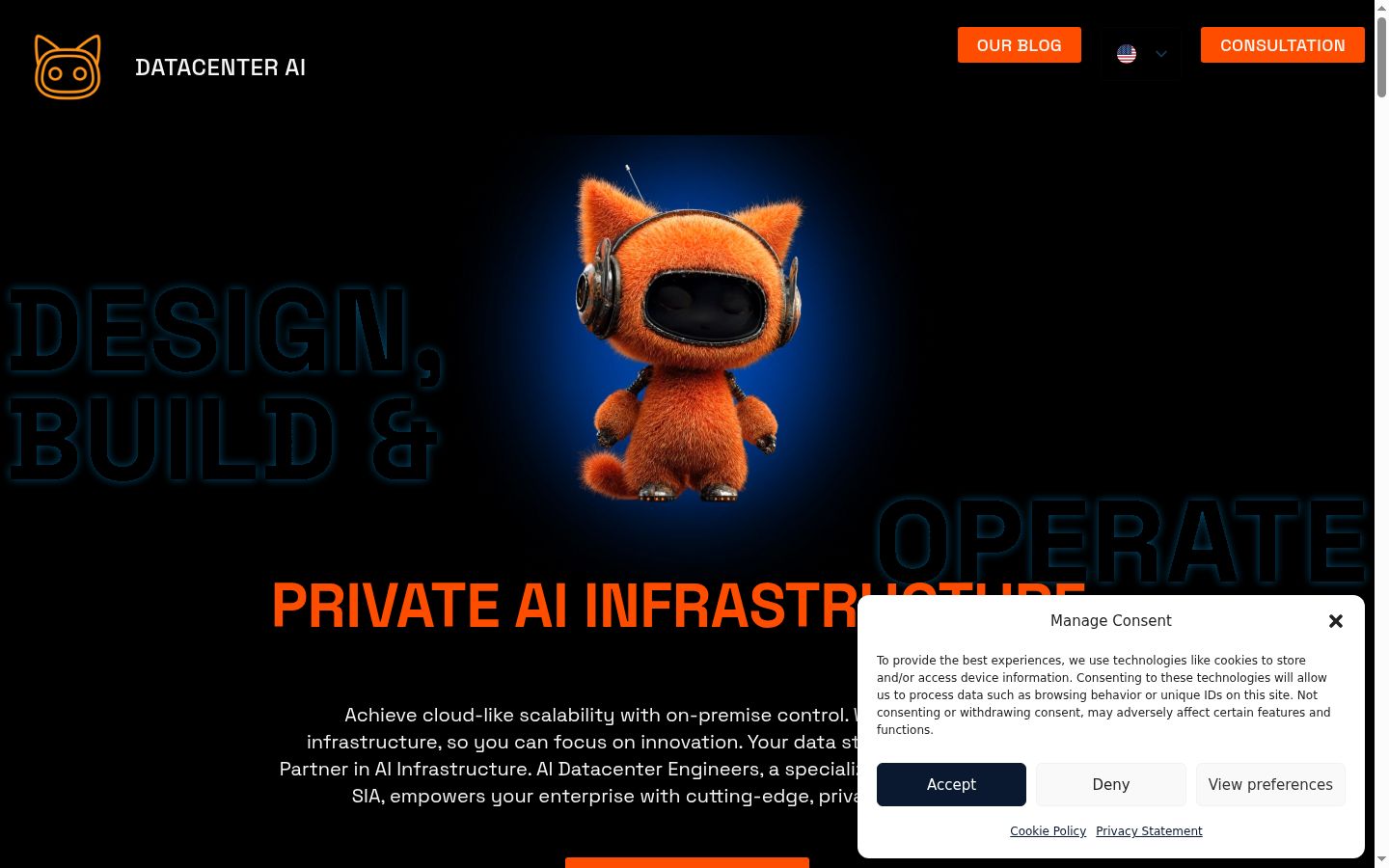 Screenshot del banner di consenso mostrato prima di qualsiasi interazione