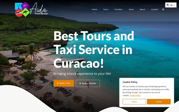 Screenshot of aidatravelservices.com