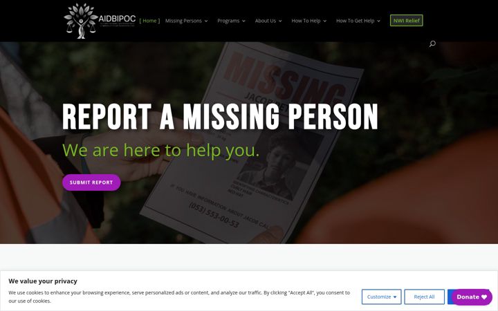 Zrzut ekranu aidbipoc.org