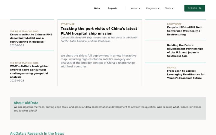 Screenshot of aiddata.org