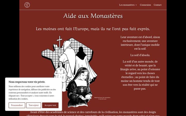 Screenshot of aide-aux-monasteres.org