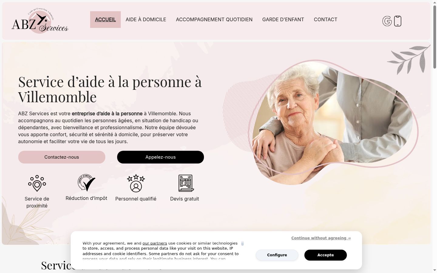 Screenshot del banner di consenso mostrato prima di qualsiasi interazione