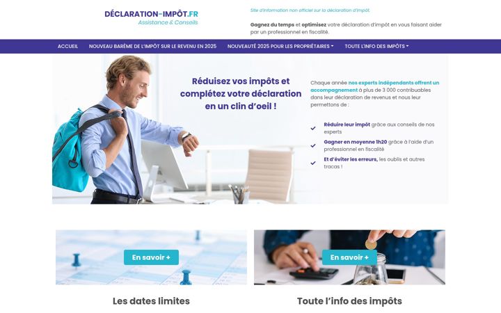Screenshot of aide-declaration-impot.fr