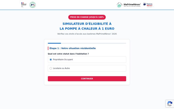 Screenshot of aide-pompe-a-chaleur.com
