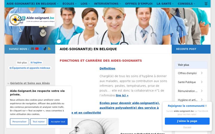 Screenshot of aide-soignant.be