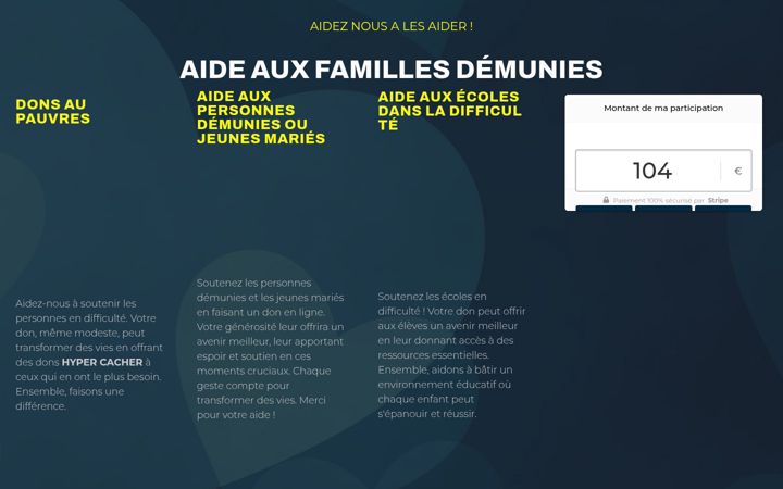 Screenshot of aideauxfamillesdemunies.fr