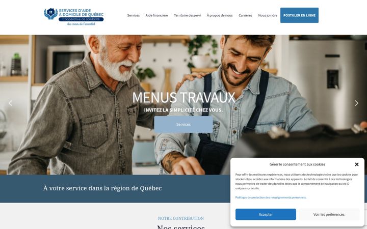 Captura de pantalla de aidedomicilequebec.com