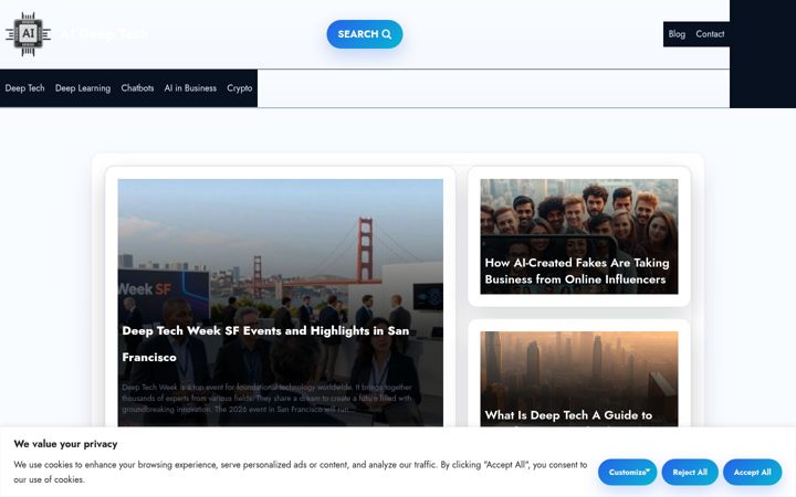 Screenshot of aideeptech.co.uk