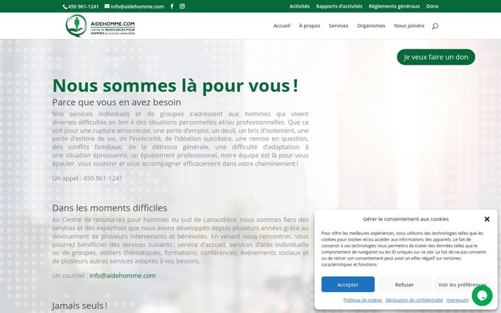 Captura de pantalla de aidehomme.com