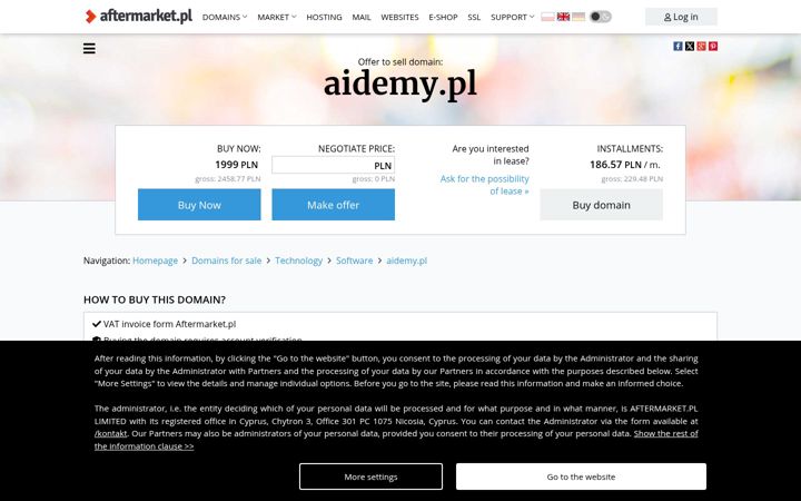 Screenshot ta' aidemy.pl