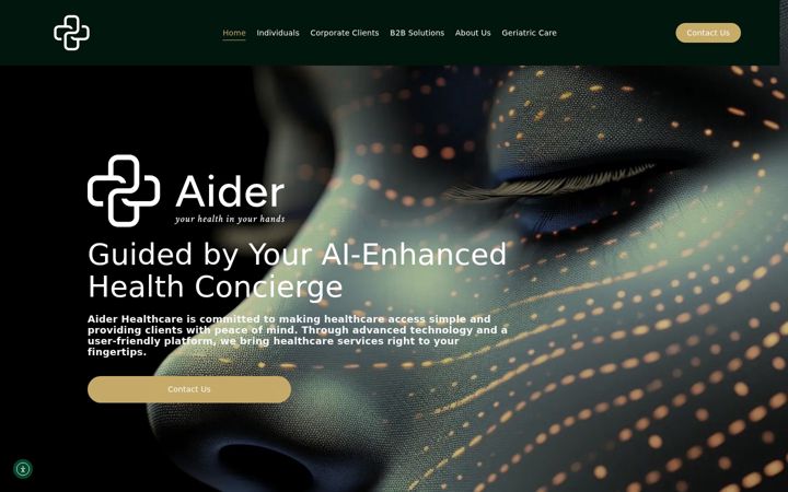 Captura de pantalla de aider-healthcare.com