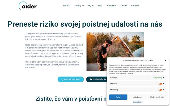 Snímek obrazovky aider.sk