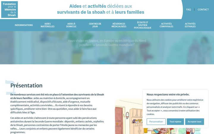 Screenshot of aides-survivants-shoah.fr